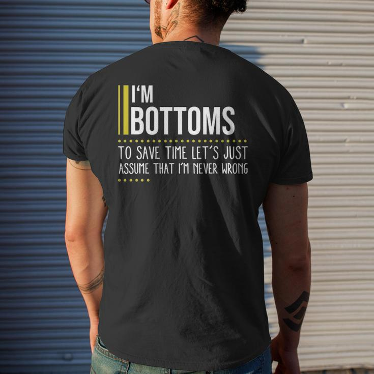 Bottoms Name Gift Im Bottoms Im Never Wrong Mens Back Print T-shirt Gifts for Him
