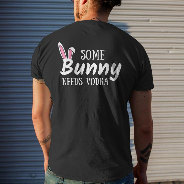 Womens Some Bunny Needs Vodka Alcohol Easter Women Mom Mother Men's Back Print T-shirt Gifts for Him
