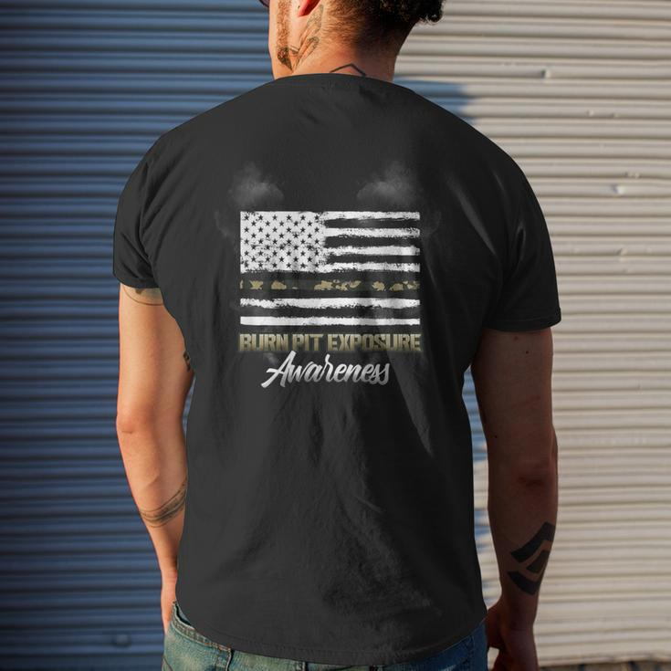 Burn Pit Exposure Awareness Us Military Veteran Support Men's Back Print T-shirt Gifts for Him