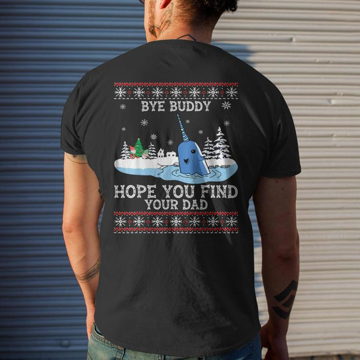 Byebuddyhopeyou Find Your Dad Whale Ugly Xmas Sweater Mens Back Print T-shirt Gifts for Him