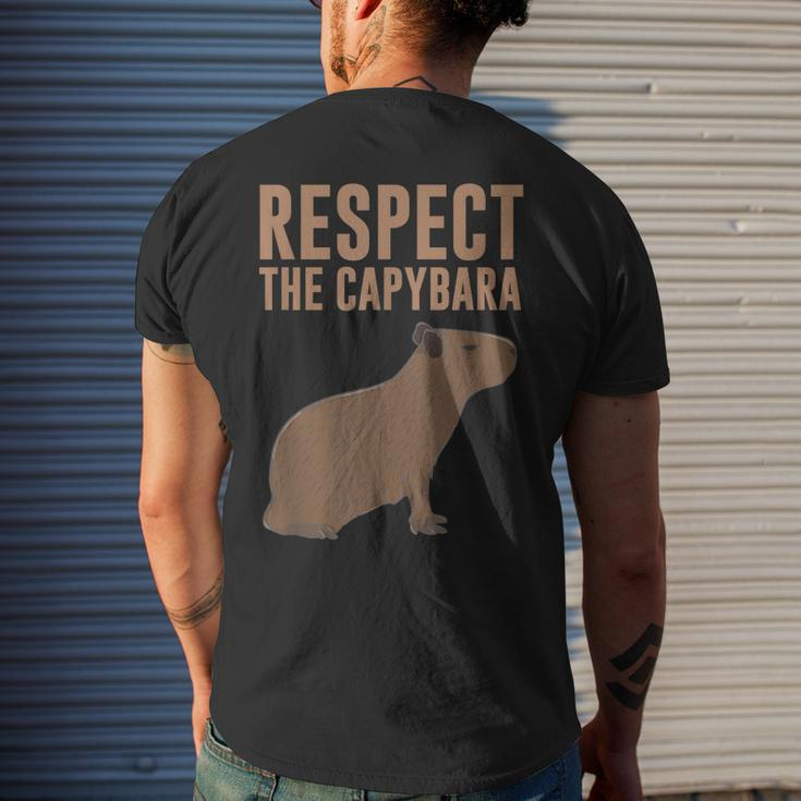 Capybara Respect The Capybara Cute Animal Men's Back Print T-shirt Gifts for Him