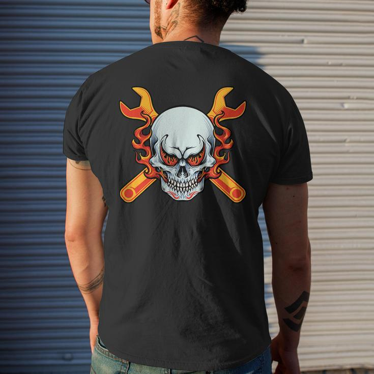 Car Mechanic Gift Race Car Guy Auto Garage Diesel Skull Mens Back Print T-shirt Gifts for Him