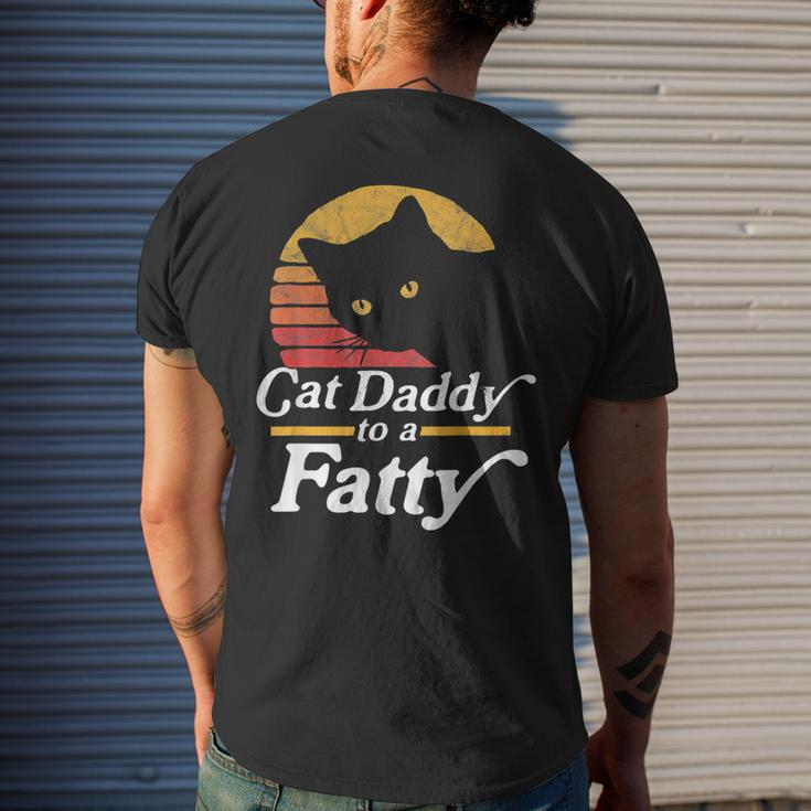 Cat Daddy To A Fatty Vintage 80S Sunset Fat Chonk Dad Men's T-shirt Back Print Gifts for Him