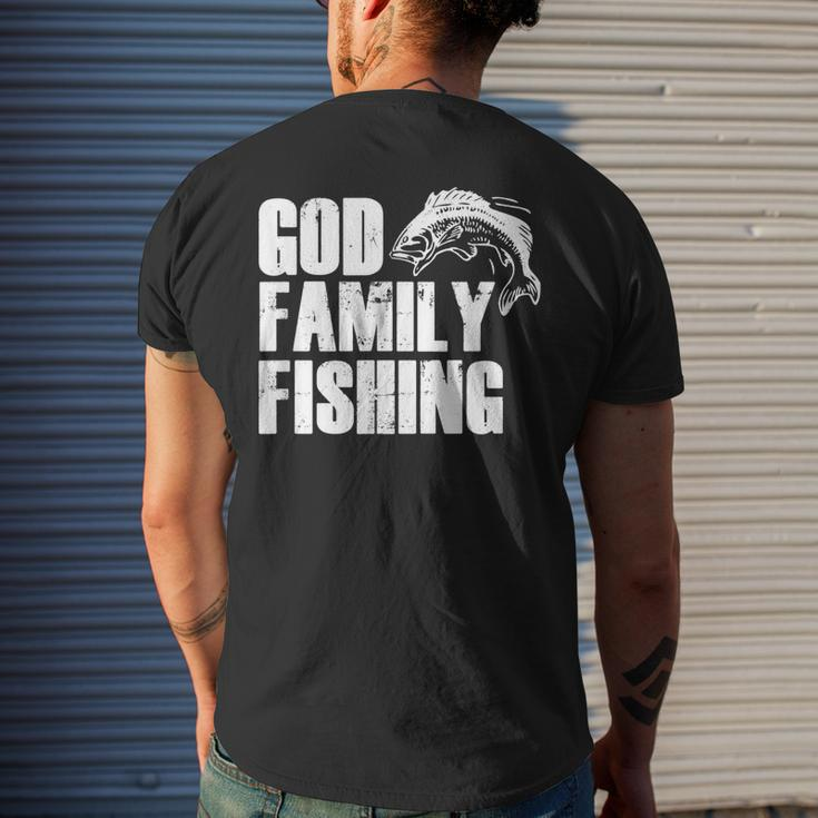 Christian Fisherman God Family Fishing Men Dad Vintage Men's T-shirt Back Print Gifts for Him