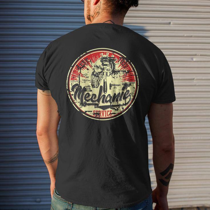 Classic Retro Vintage Aged Look Cool Mechanic Engineer Mens Back Print T-shirt Gifts for Him