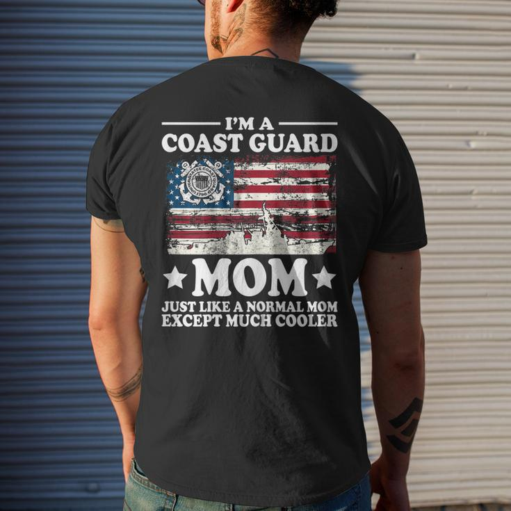 Coast Guard Mom American Flag Military Family Gift Gift For Womens Mens Back Print T-shirt Gifts for Him