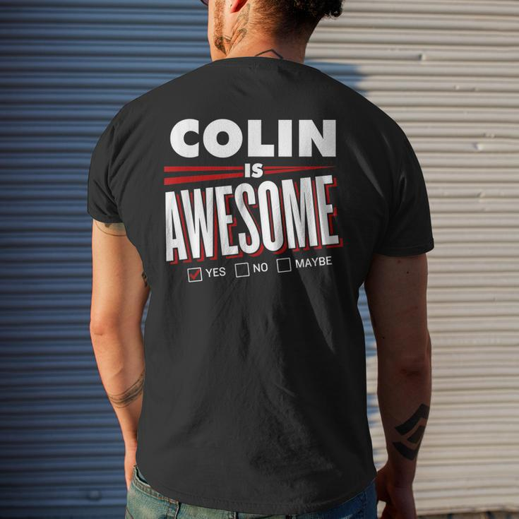 Colin Is Awesome Family Friend Name Funny Gift Mens Back Print T-shirt Gifts for Him