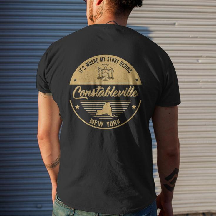 Constableville New York Its Where My Story Begins Men's T-shirt Back Print Gifts for Him