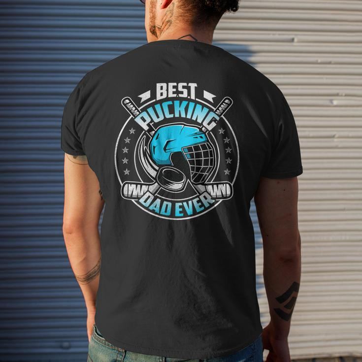 Cool Hockey Dad Best Pucking Dad Ever Sports Men's Back Print T-shirt Gifts for Him