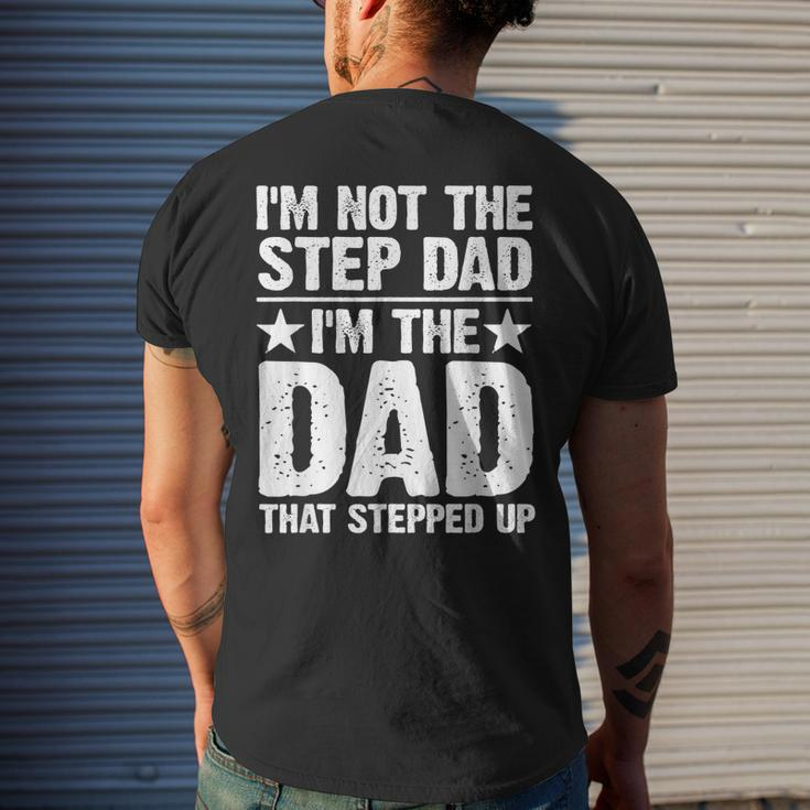 Cool Step Up Dad For Men Father Worlds Best Stepdad Ever Mens Back Print T-shirt Gifts for Him
