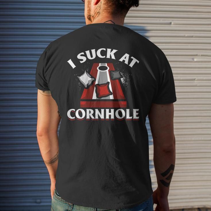 Cornhole - I Suck At Cornhole Men's Back Print T-shirt Gifts for Him