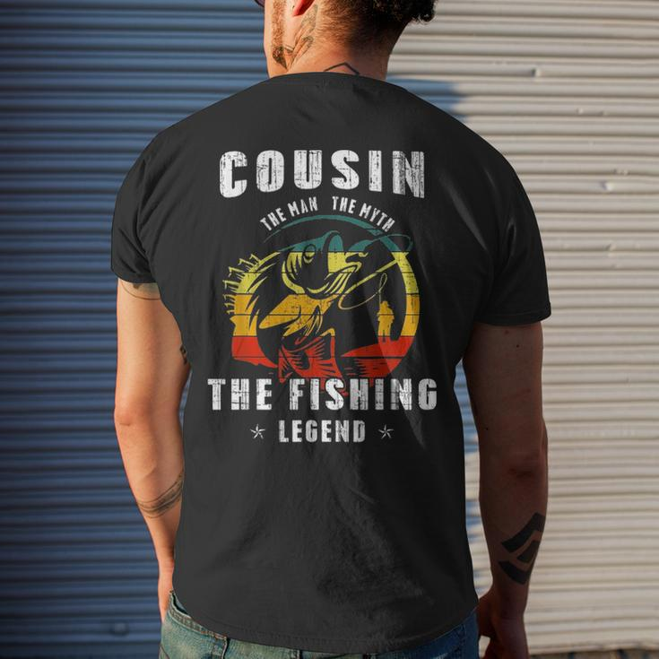 Cousin Man Myth Fishing Legend Fathers Day Men's T-shirt Back Print Gifts for Him
