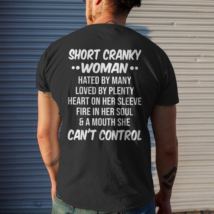 Short Cranky Woman Hated By Many Loved By Plenty Heart Men's Back Print T-shirt Gifts for Him