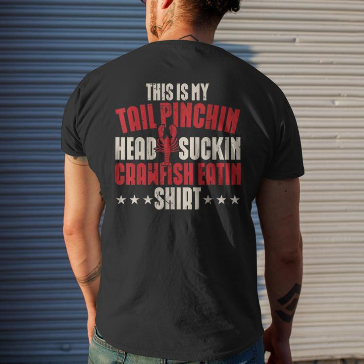 Crayfish Crawfish Boil Tail Pinchin Head Suckin Crawfish Men's Back Print T-shirt Gifts for Him