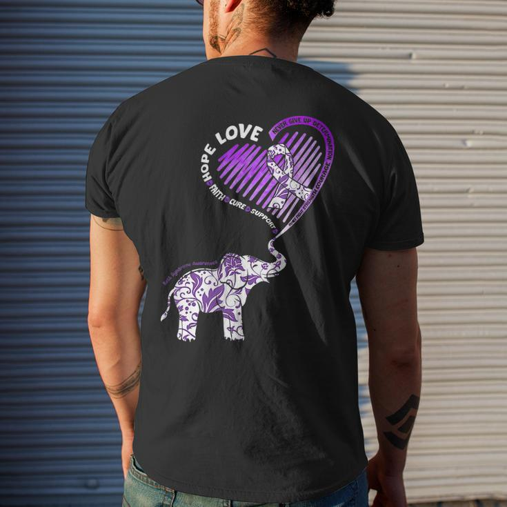 Cute Elephant With Heart Rett Syndrome Awareness Men's T-shirt Back Print Gifts for Him
