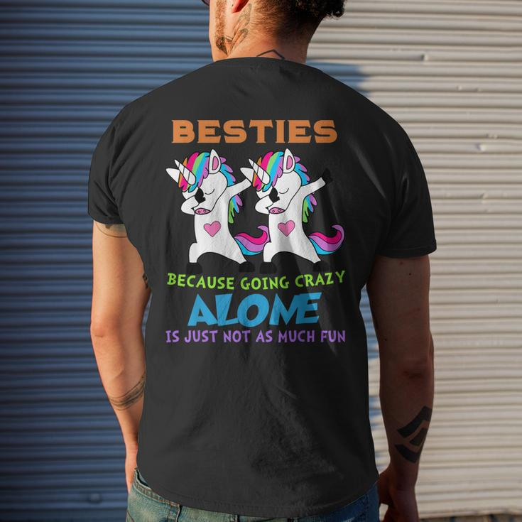 Cute Unicorn Besties Best Friends For Ever Mens Back Print T-shirt Gifts for Him