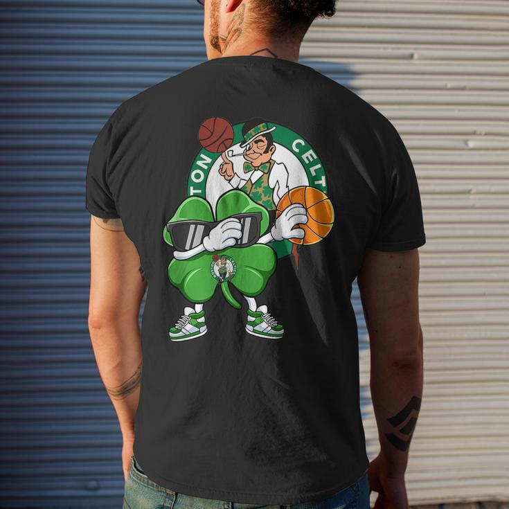Dabbing Shamrock Basketball St Patricks Day Boston-Celtic Men's Back Print T-shirt Gifts for Him