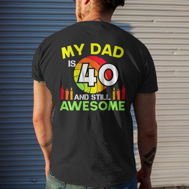 My Dad Is 40 And Still Awesome Vintage 40Th Birthday Father Men's T-shirt Back Print Gifts for Him
