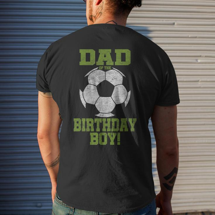 Dad Of The Birthday Boy Soccer Lover Vintage Retro Men's T-shirt Back Print Gifts for Him