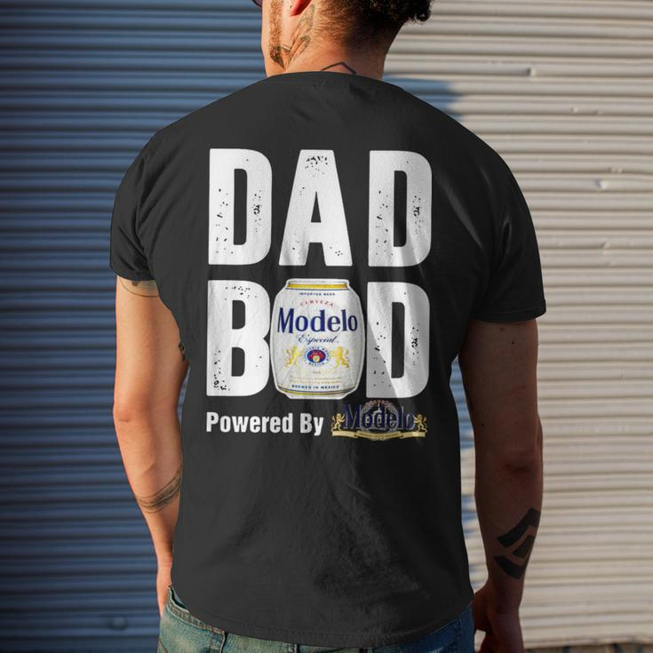 Dad Bod Powered By Modelo Especial Men's Back Print T-shirt Gifts for Him