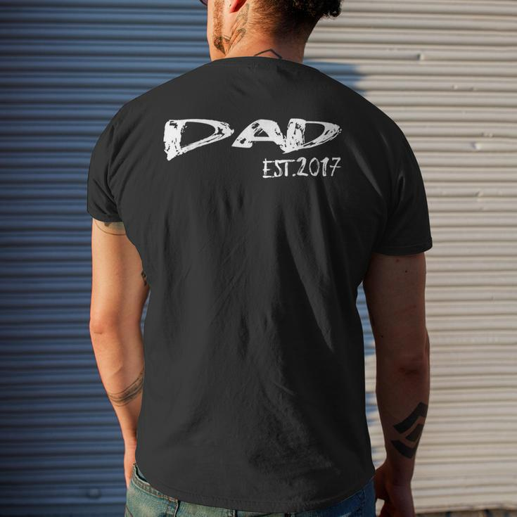 Dad Est 2017 New Daddy Father After Wedding & Baby Gift For Mens Mens Back Print T-shirt Gifts for Him