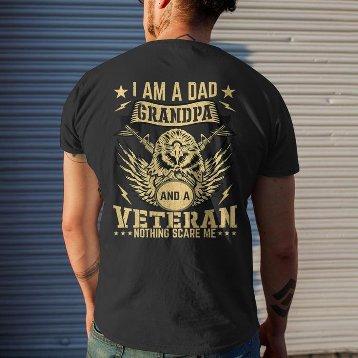 Mens Im A Dad Grandpa And A Veteran Nothing Scares Me Father Day Men's T-shirt Back Print Gifts for Him