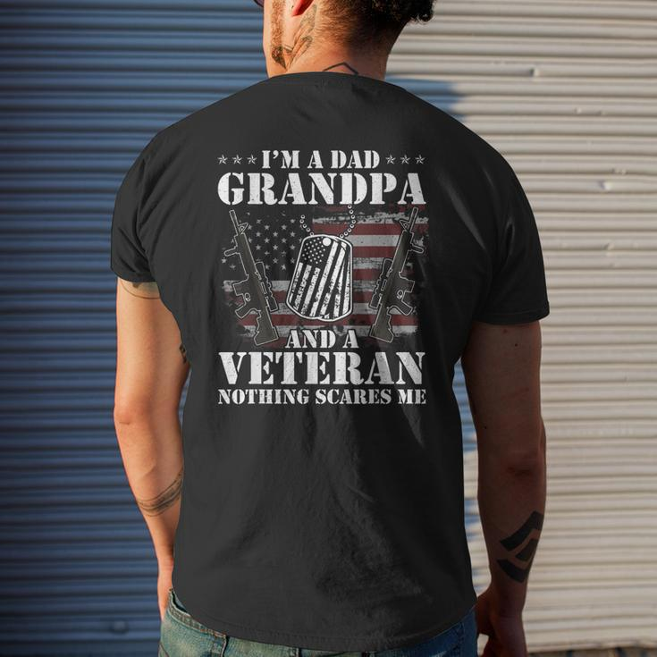 Im A Dad Grandpa And A Veteran Nothing Scares Me Vintage Men's T-shirt Back Print Gifts for Him