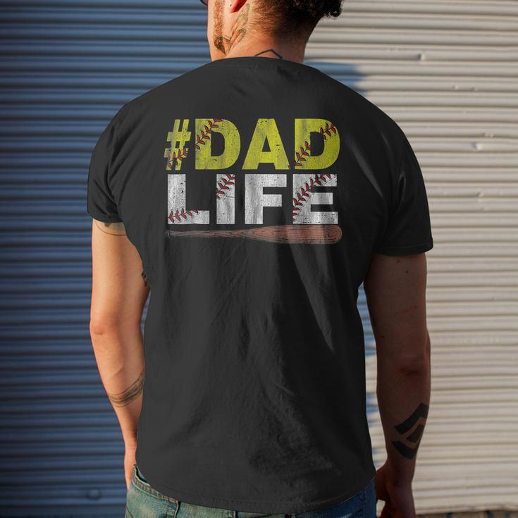 Dad Life Softball Baseball Daddy Sports Fathers Day Men's Back Print T-shirt Gifts for Him