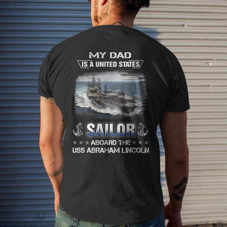 My Dad Is A Sailor Aboard The Uss Abraham Lincoln Cvn 72 Men's T-shirt Back Print Gifts for Him