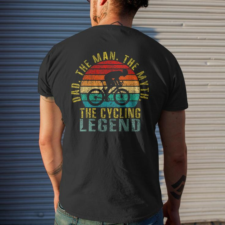 Dad The Man The Myth The Cycling Legend Funny Retro Mens Back Print T-shirt Gifts for Him