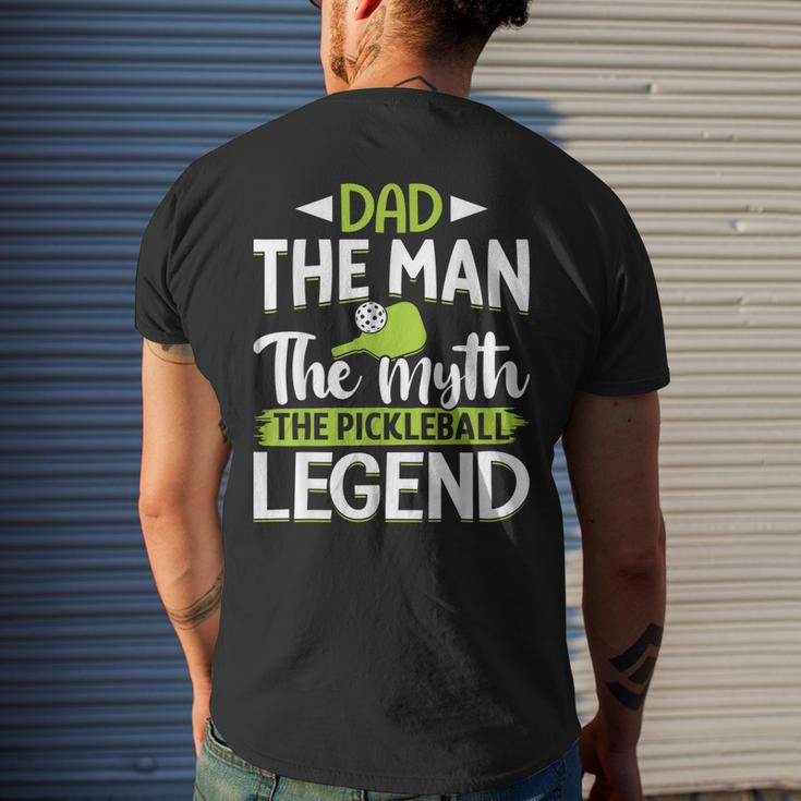 Dad The Man The Myth The Pickleball Legend Mens Back Print T-shirt Gifts for Him