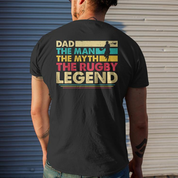 Dad The Man The Myth The Rugby Legend Gift For Mens Mens Back Print T-shirt Gifts for Him