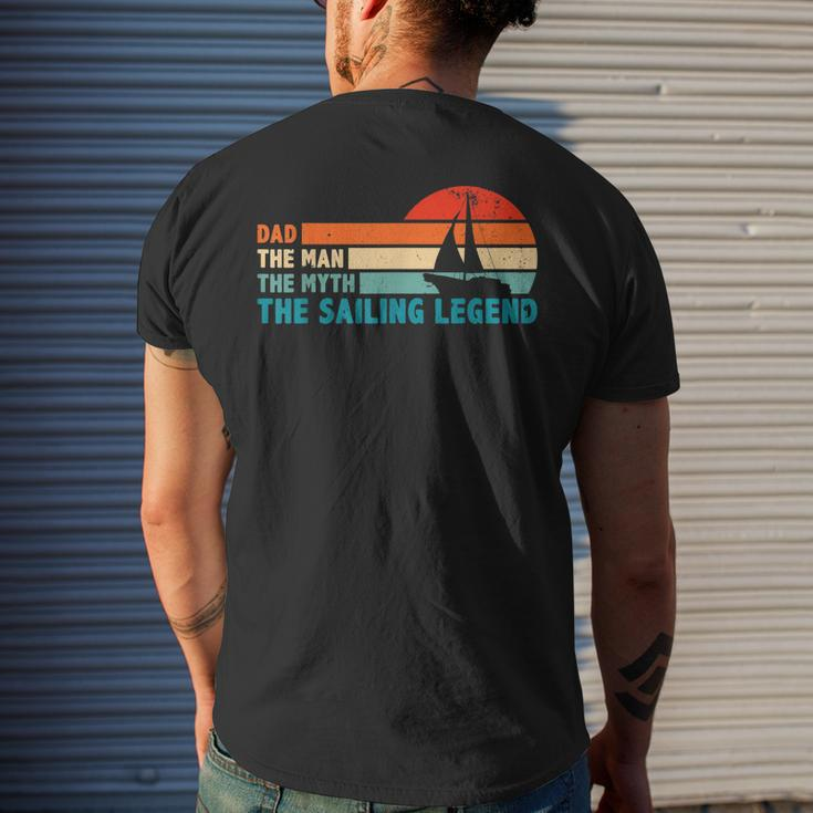 Dad The Man The Myth The Sailing Legend Sailor Ship Sea Mens Back Print T-shirt Gifts for Him