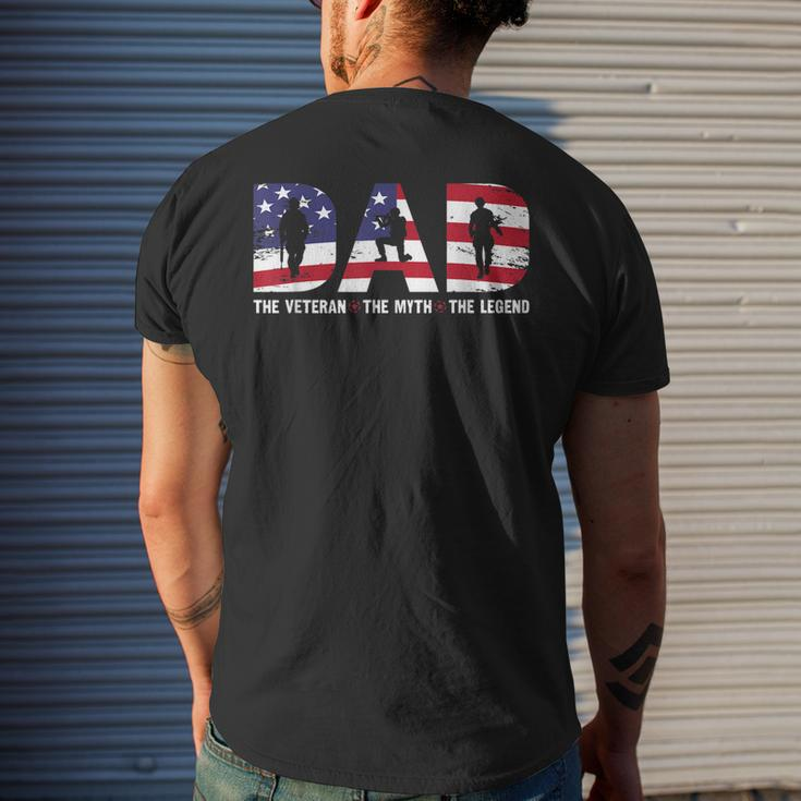 Dad The Veteran The Myth The Legend Veterans Day Mens Back Print T-shirt Gifts for Him