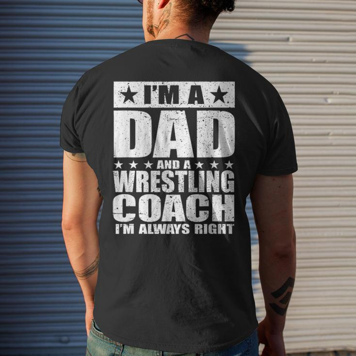 Dad Wrestling Coach Coaches Fathers Day S Men's T-shirt Back Print Gifts for Him