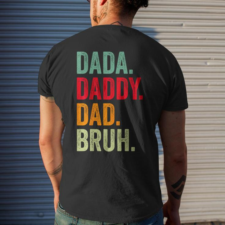 Dada Daddy Dad Bruh Best Dad Ever Happy Fathers Day Vintage Mens Back Print T-shirt Gifts for Him