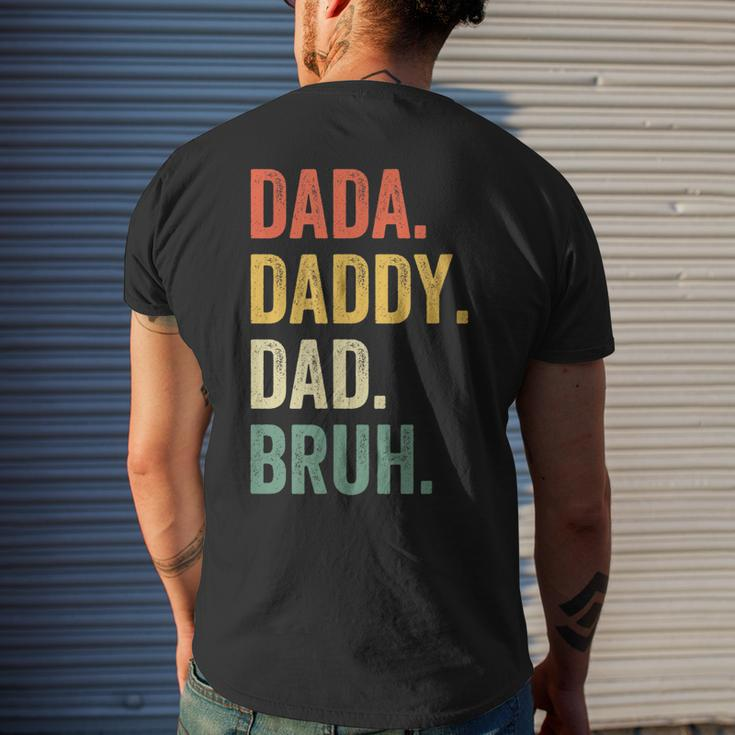 Mens Dada Daddy Dad Bruh Fathers Day Dad Life Vintage Men's T-shirt Back Print Gifts for Him