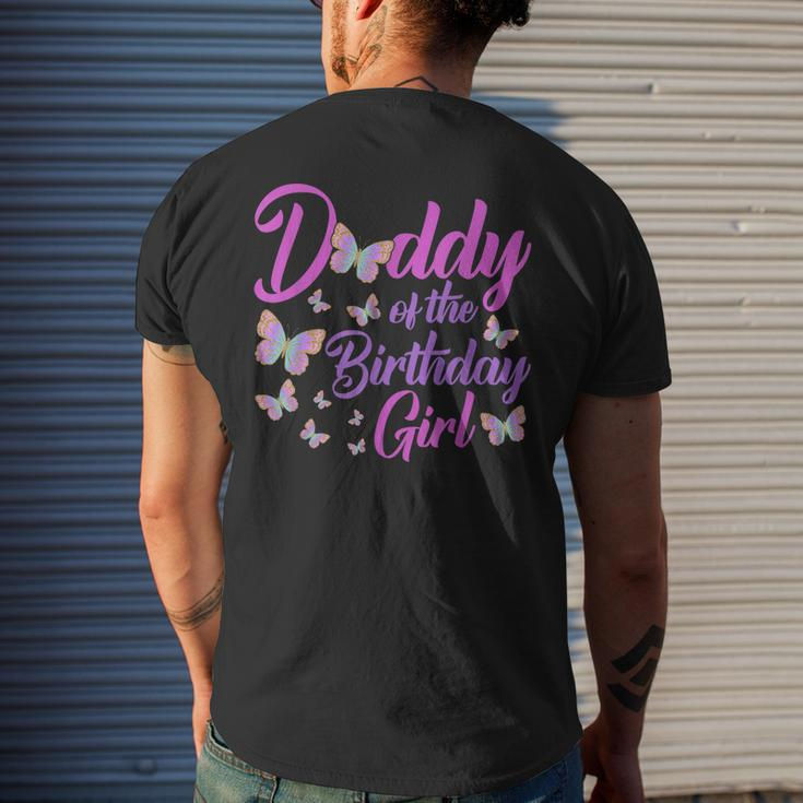 Daddy Of The Birthday Girl Butterfly Dad Father 1St Men's Back Print T-shirt Gifts for Him