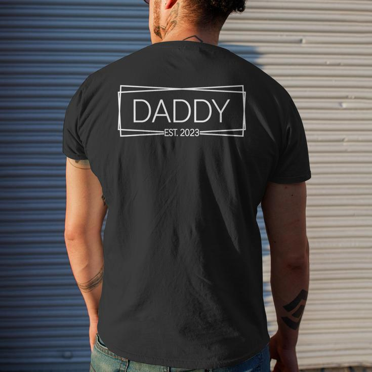 Daddy Est 2023 Promoted To Daddy 2023 Fathers Day Dad Gift For Mens Mens Back Print T-shirt Gifts for Him