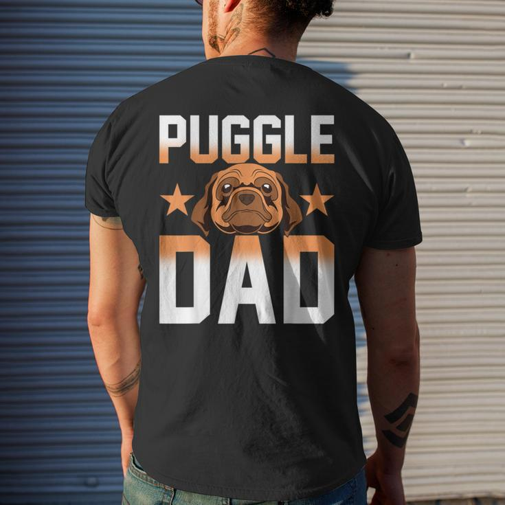 Mens Daddy Puggle Dad Dog Owner Dog Lover Pet Animal Puggle Men's Back Print T-shirt Gifts for Him