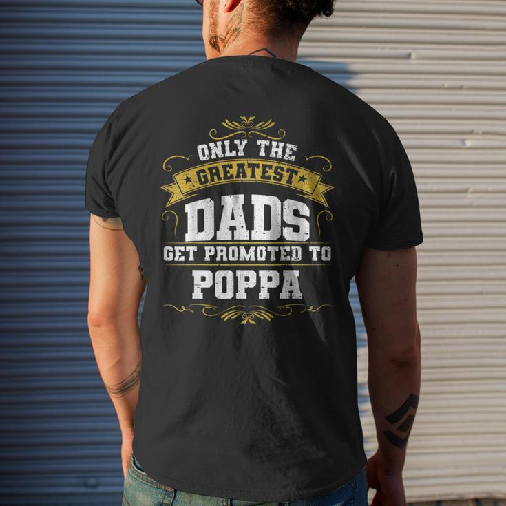 Dads Get Promoted To Poppa Gift For New Poppa Mens Back Print T-shirt Gifts for Him