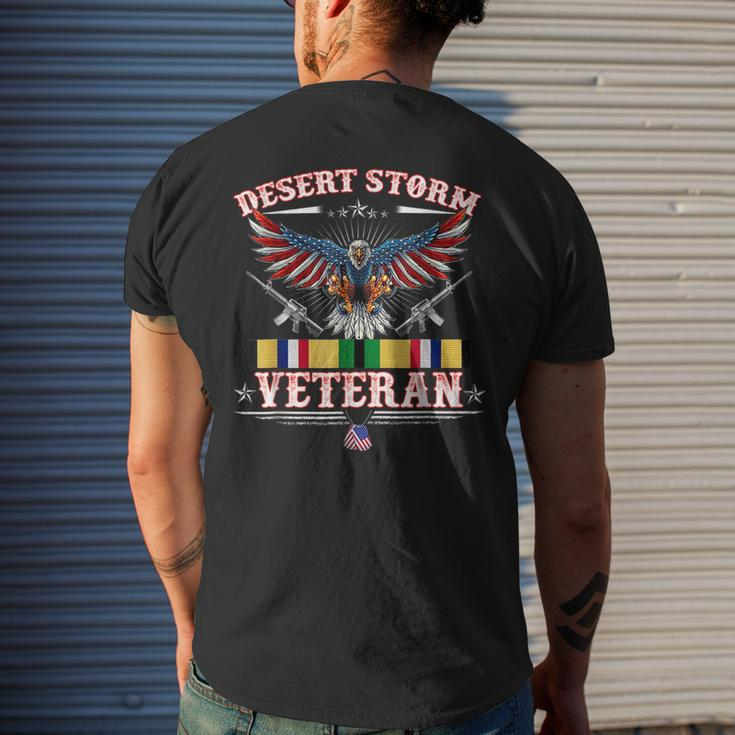 Desert Storm Veteran Pride Persian Gulf War Service Ribbon Men's T-shirt Back Print Gifts for Him