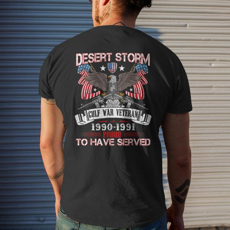 Desert Storm Veteran Proud United States Army Veteran Men's T-shirt Back Print Gifts for Him