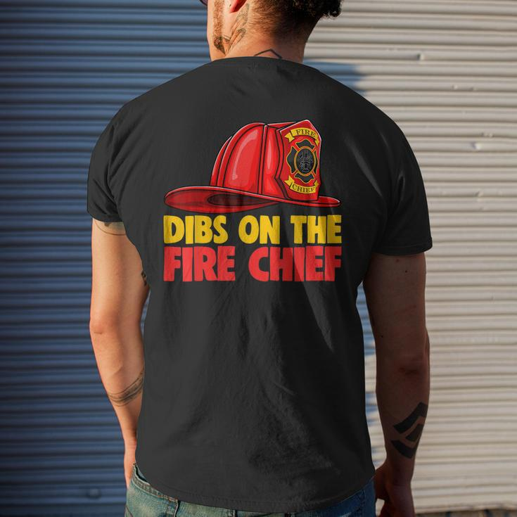 Dibs On The Fire Chief Fire Fighters Love Men's T-shirt Back Print Gifts for Him
