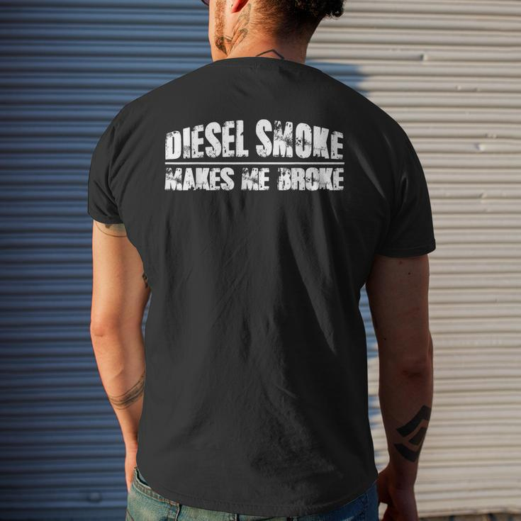 Diesel Smoke Makes Me Broke Funny Diesel Mechanic Mens Back Print T-shirt Gifts for Him