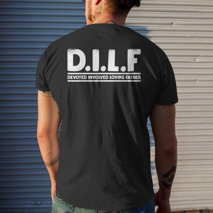 Dilf Devoted Involved Loving Father Dad Papa Men Men's Back Print T-shirt Gifts for Him