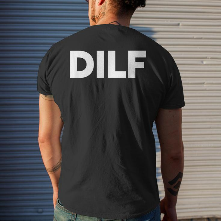 Dilf Hot Dad Adult Humor Halloween Costume Men's Back Print T-shirt Gifts for Him