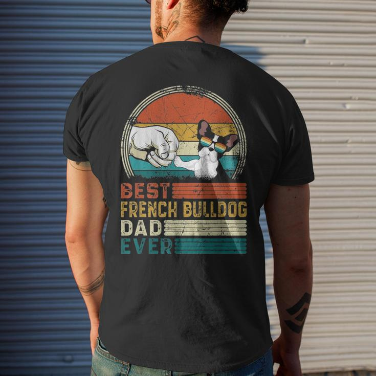 Distressed Best French Bulldog Dad Ever Fathers Day Men's T-shirt Back Print Gifts for Him