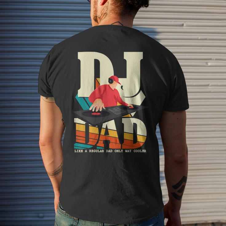Mens Dj Dad Vintage Beat Disc Jockey Fathers Day Mens Men's T-shirt Back Print Gifts for Him