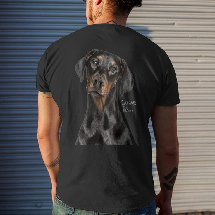 Doberman Tee Doberman Pinscher Dog Mom Dad Love Pet Puppy Men's Back Print T-shirt Gifts for Him